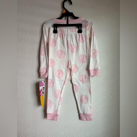 Disney Minnie Mouse Pink and White Kids long sleeve Pajama Set size 4T-NWT - Picture 3 of 3